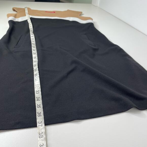 Nine Co Shift Dress Sleeveless Boat Neck Colorblock Brown Black Office Siren 14‎ - Picture 11 of 11